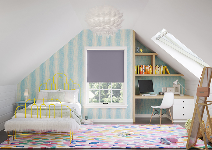Trinity (Blackout), Lavender - Motorised Roller Blind - Image 5